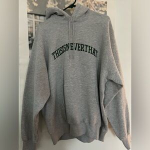 Thisisneverthat Gray Logo Embroidered Hoodie Sweatshirt